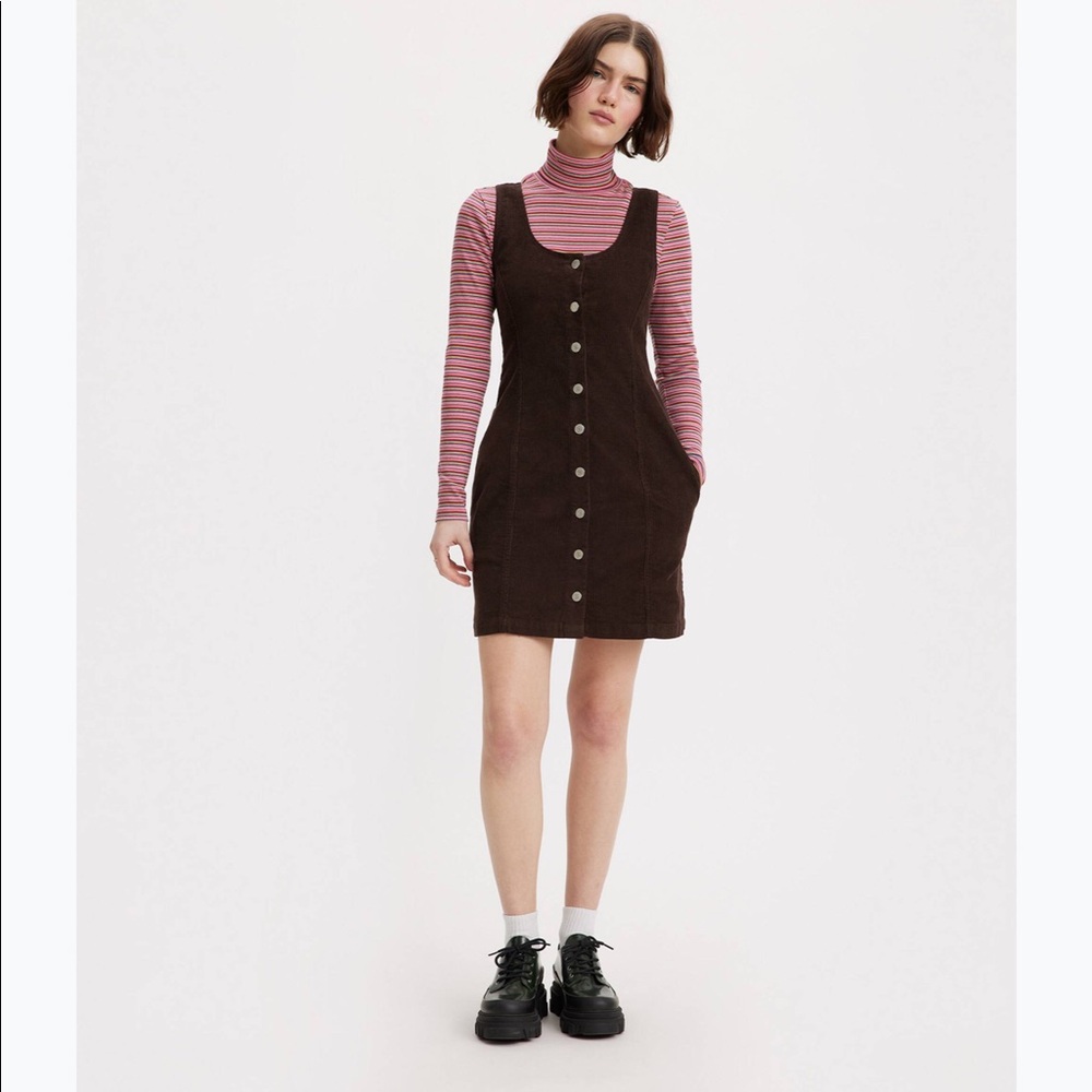 NEW Levi’s Chocolate Brown Corduroy Mini Dress XS